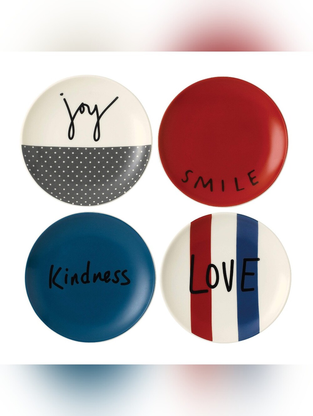 ED Ellen DeGeneres Crafted by Royal Doulton Set Of 4 "Joy Accent" plates